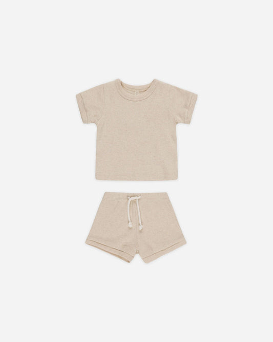 Ribbed Shortie Set Taupe