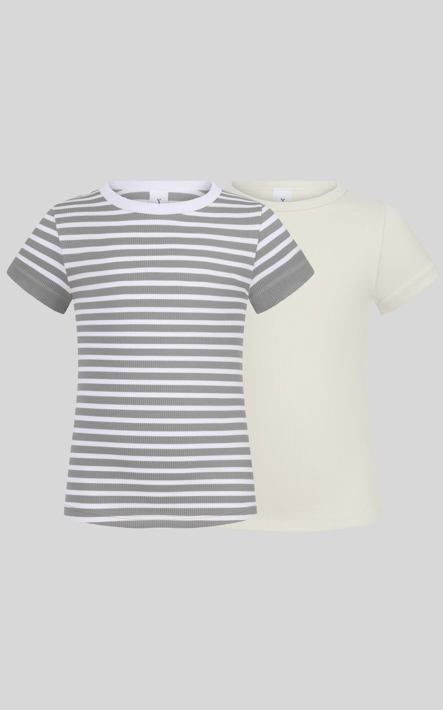 Tween Girls Rib Seamless Stripe Short Sleeve Tee