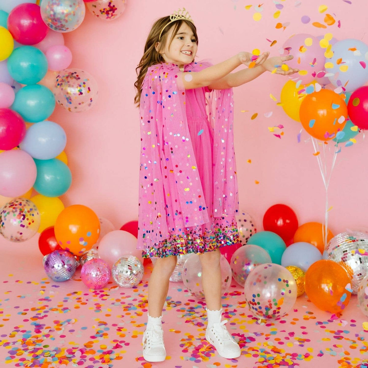 Raspberry Confetti Cape - Kids Dress Up Cape