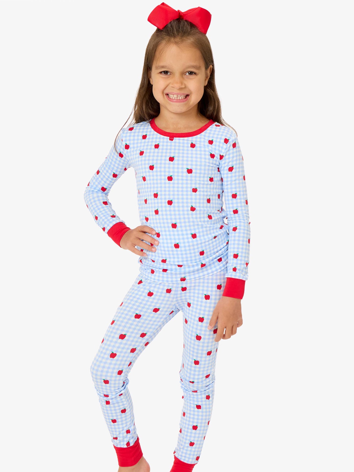 Apple Gingham Long Sleeve Pajamas
