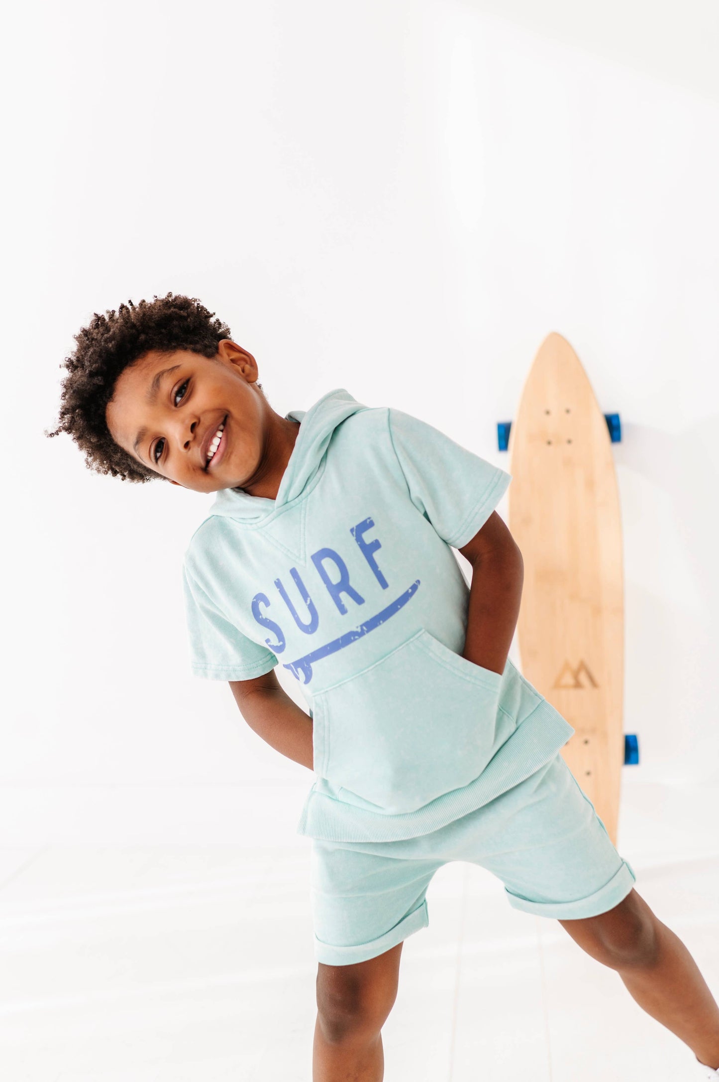 Surf | Mint Hooded Tee (French Terry)