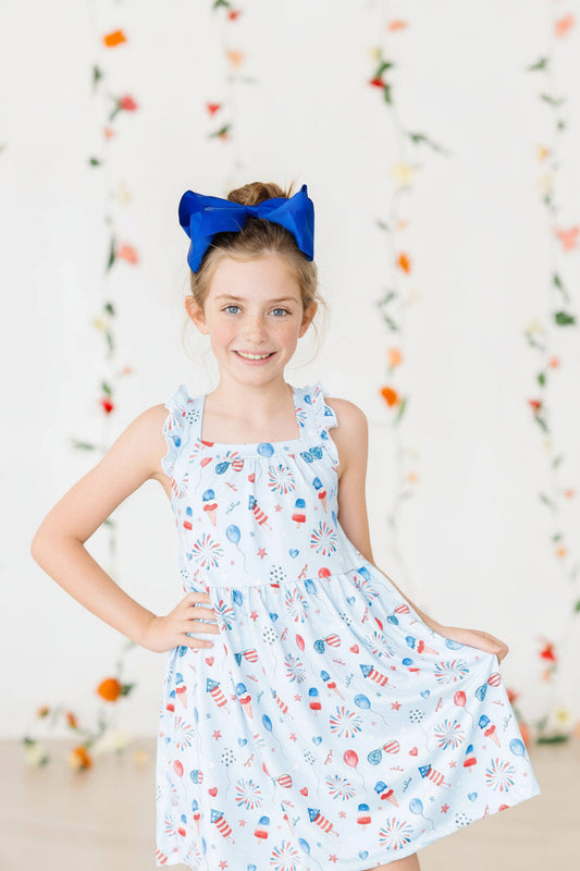 Baby You're a Firework Ruffle Cross Back Dress