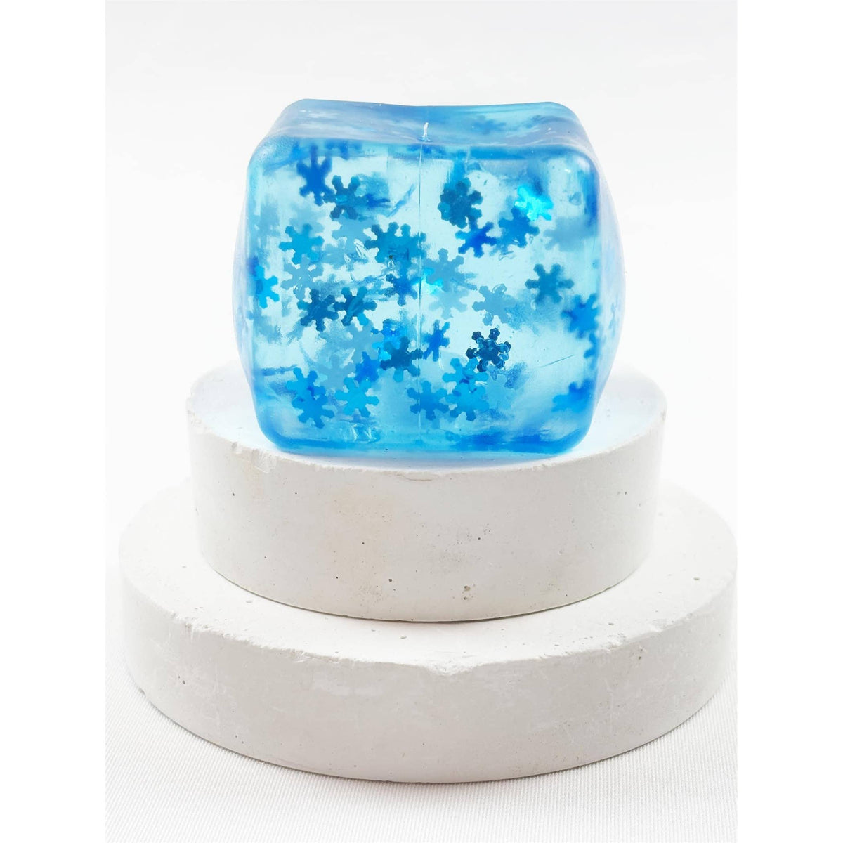 Snowflake Glitter Maltose Cube Squeeze Toy