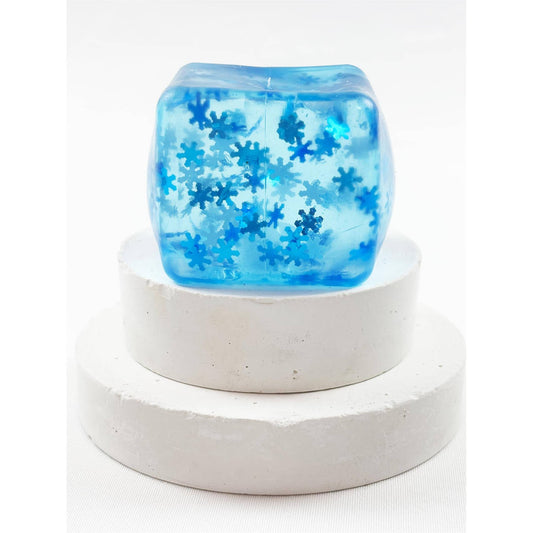 Snowflake Glitter Maltose Cube Squeeze Toy