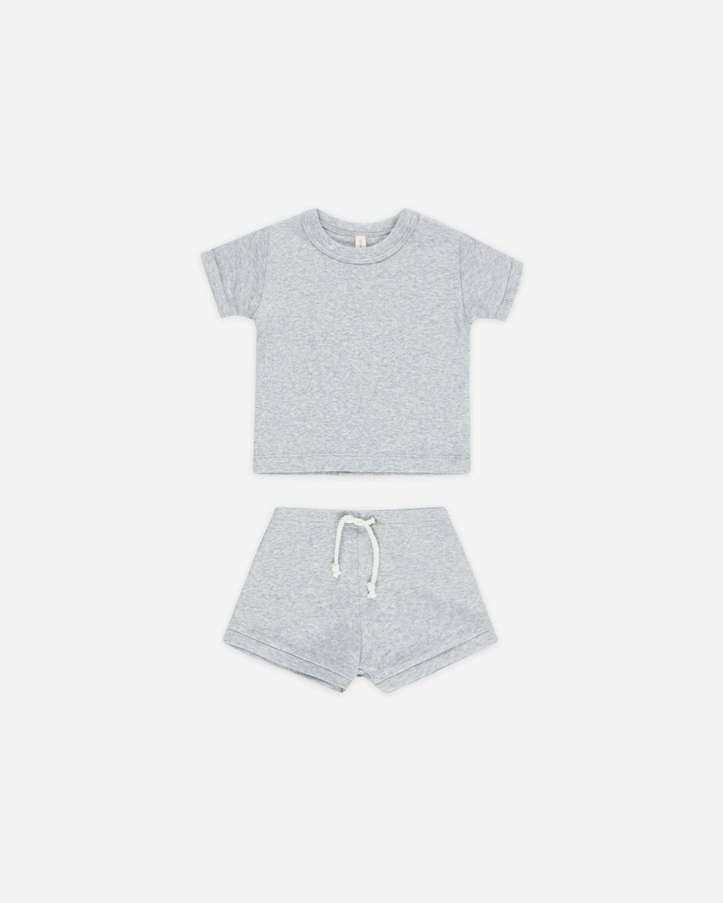 Ribbed Shortie Set Dusty Blue