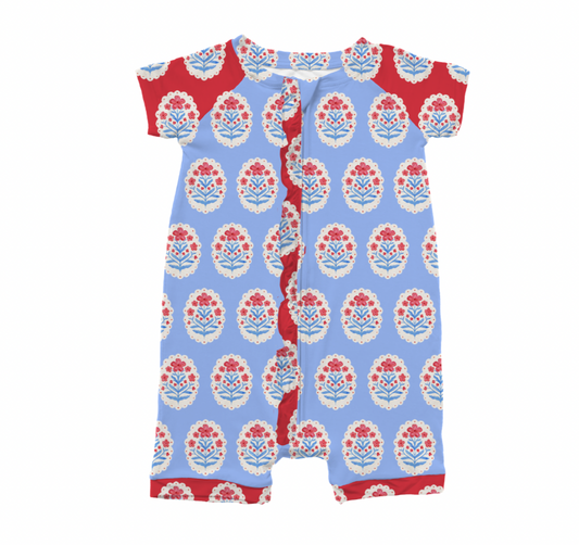 Red White & Bloom Zippy Shorts Bamboo Pajamas