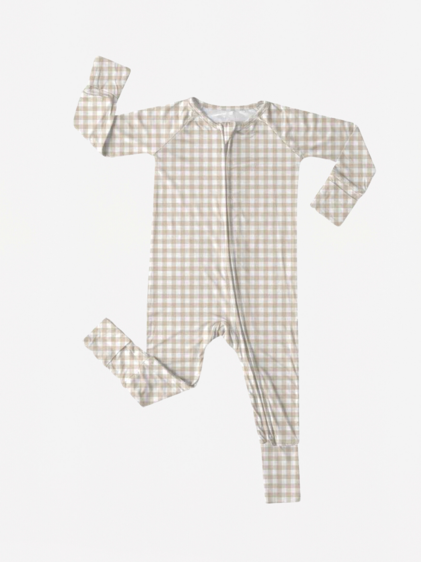 Beige Gingham Zippy