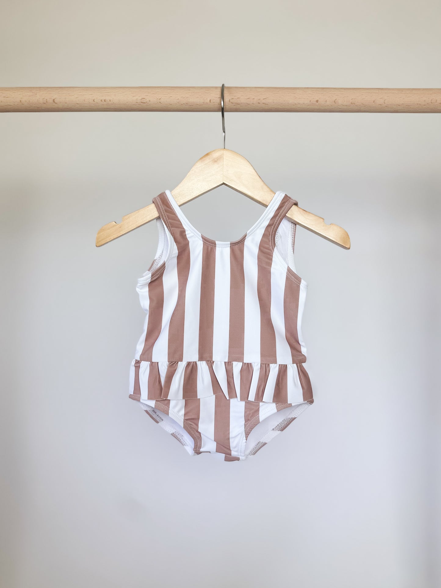 Sienna Stripe Ruffle Skirted One Piece Swimsuit