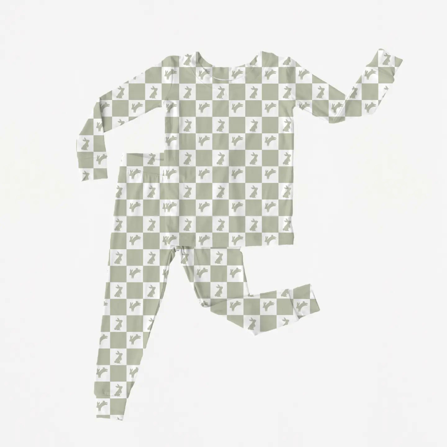 Bunny Check 2 Piece Bamboo Pajamas