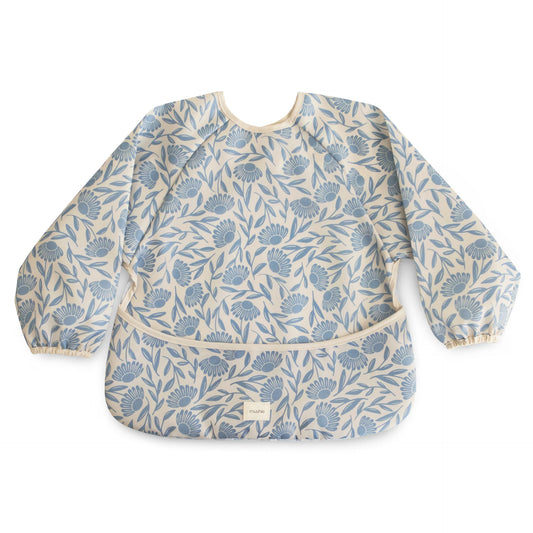 Long Sleeve Bib - Blue Flowers