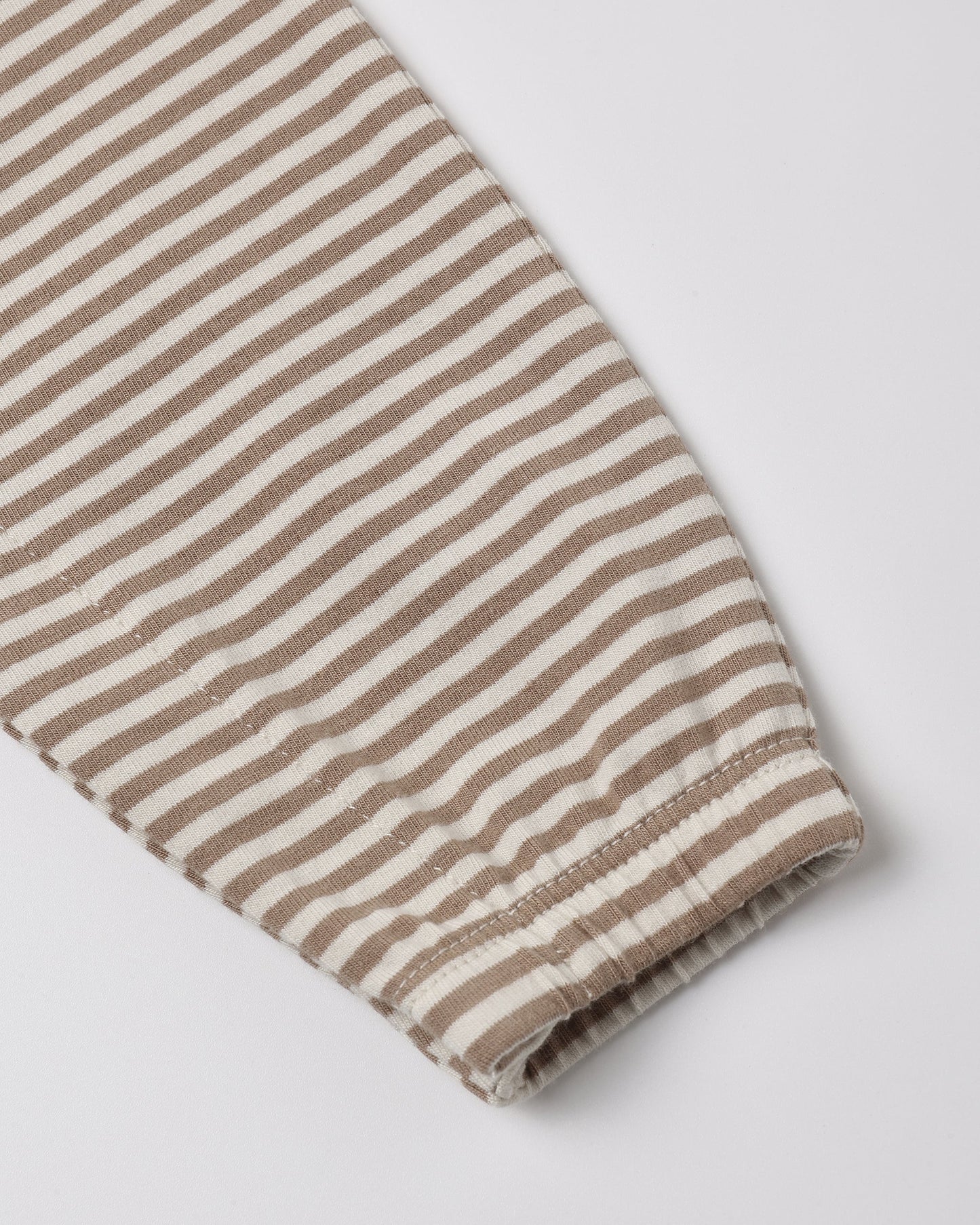 Short Sleeve Jumpsuit Almond Stripe