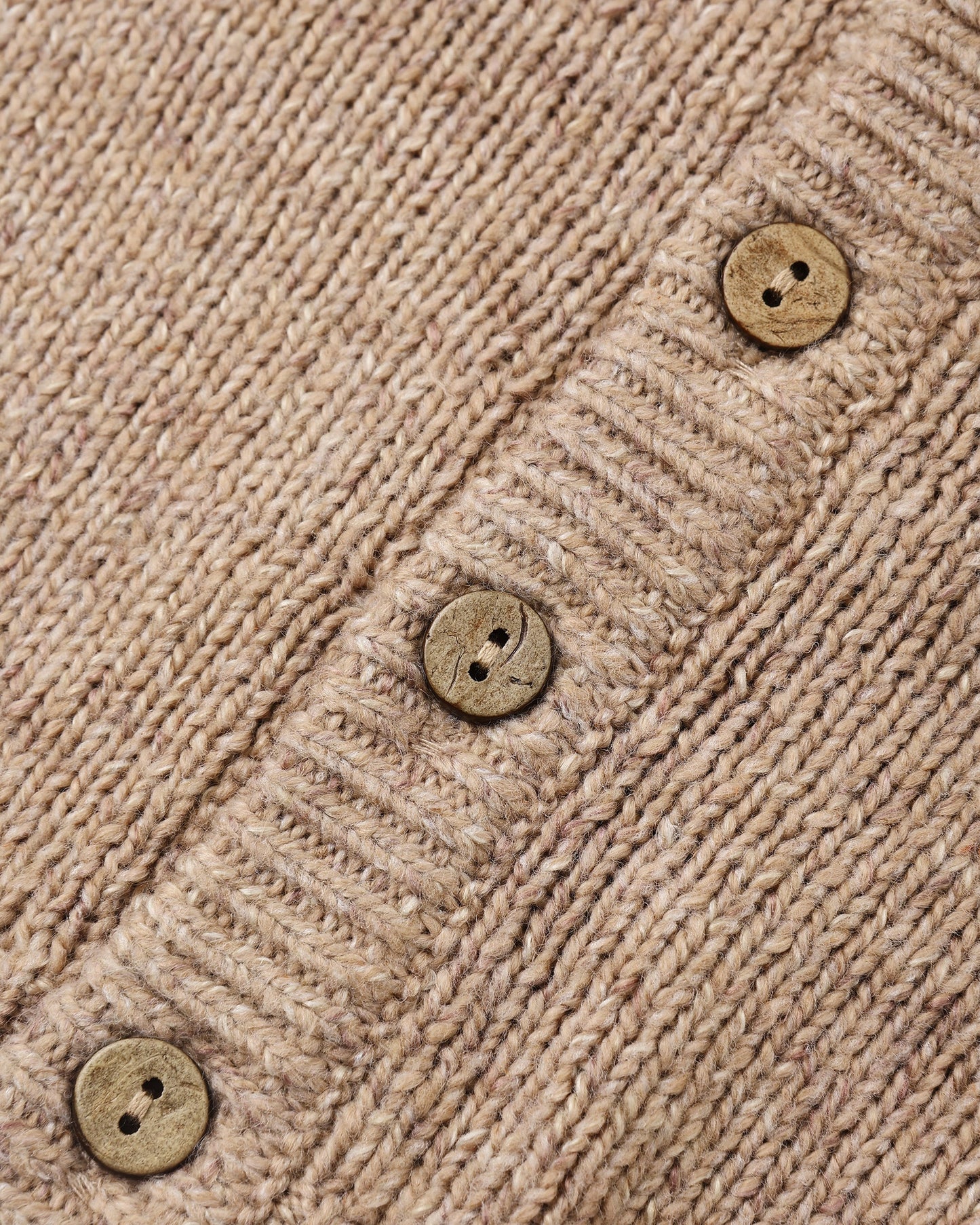Ruffle Collar Cardigan Heathered Almond