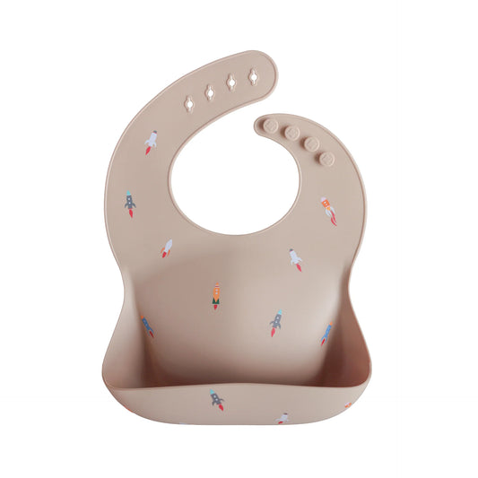 Silicone Baby Bib - Rocket Ship