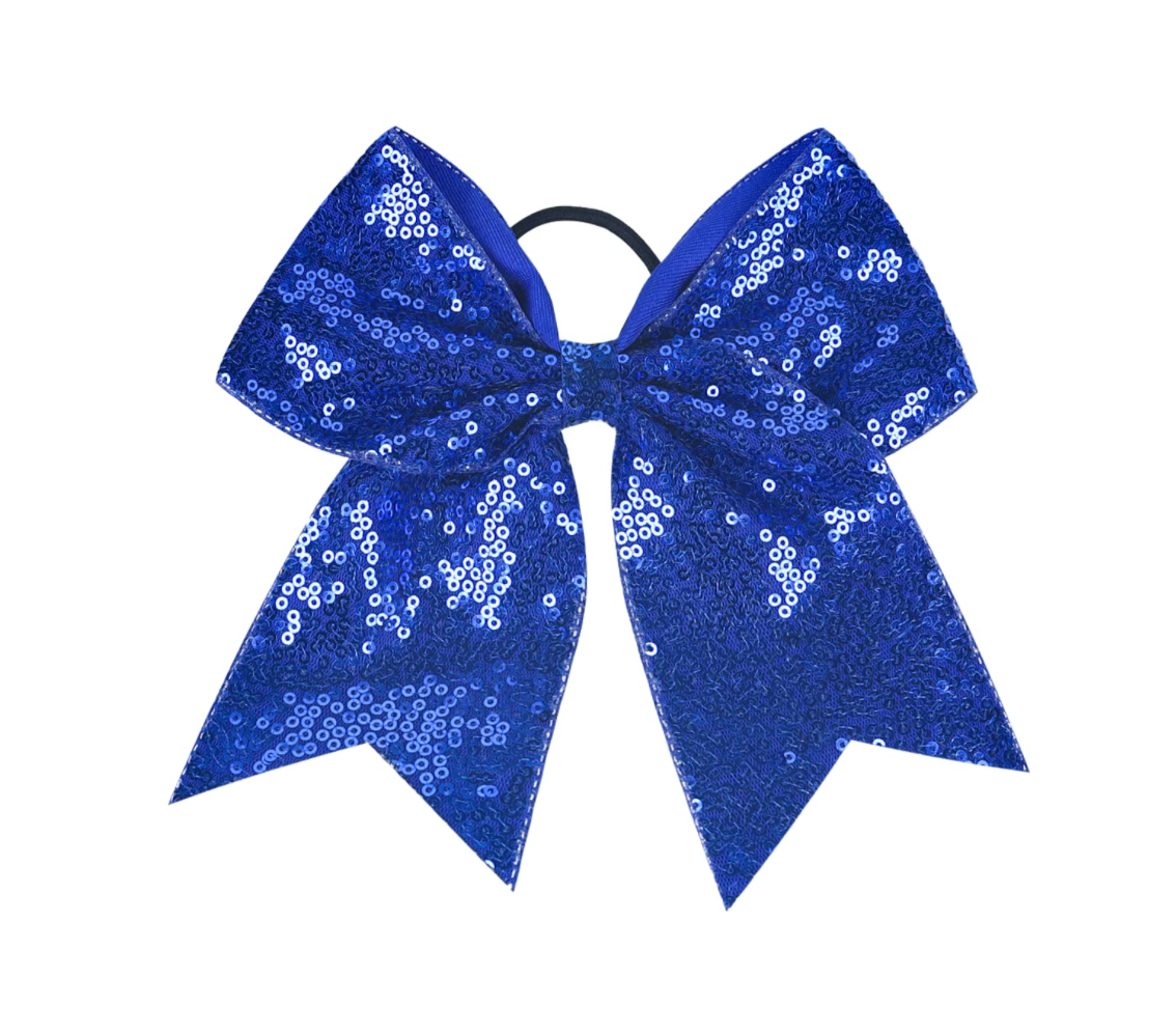 Royal Blue Sequin Cheer Bow