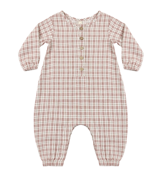 Woven Jumpsuit Christmas Plaid