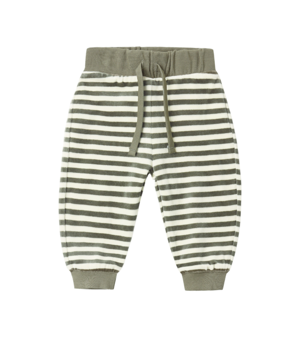 Velour Relaxed Sweatpant Spruce Stripe