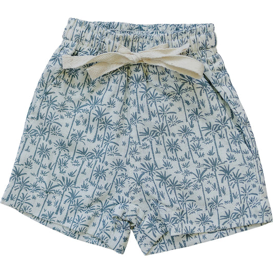Palm Tree Linen Button Up Shorts