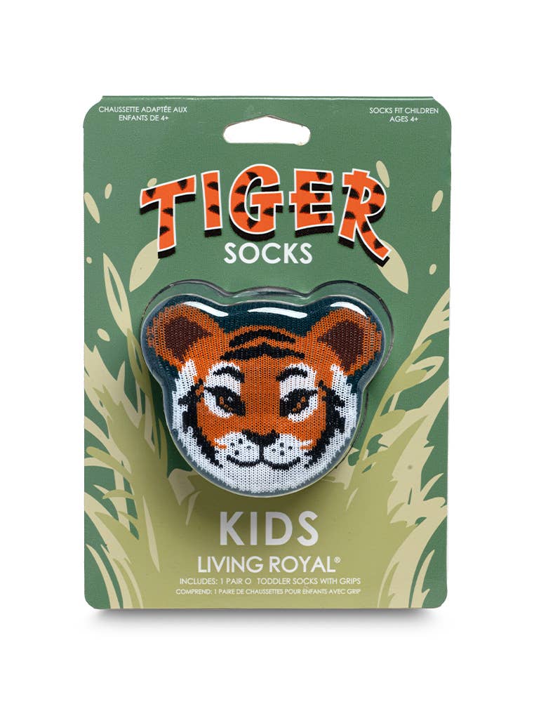 3D Packaged Crew Socks - Kids - Tiger Cub - Dark Blue