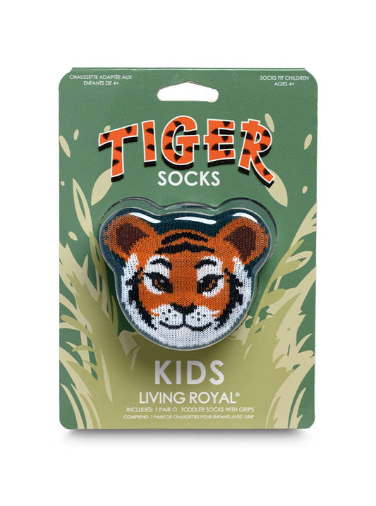 3D Packaged Crew Socks - Kids - Tiger Cub - Dark Blue
