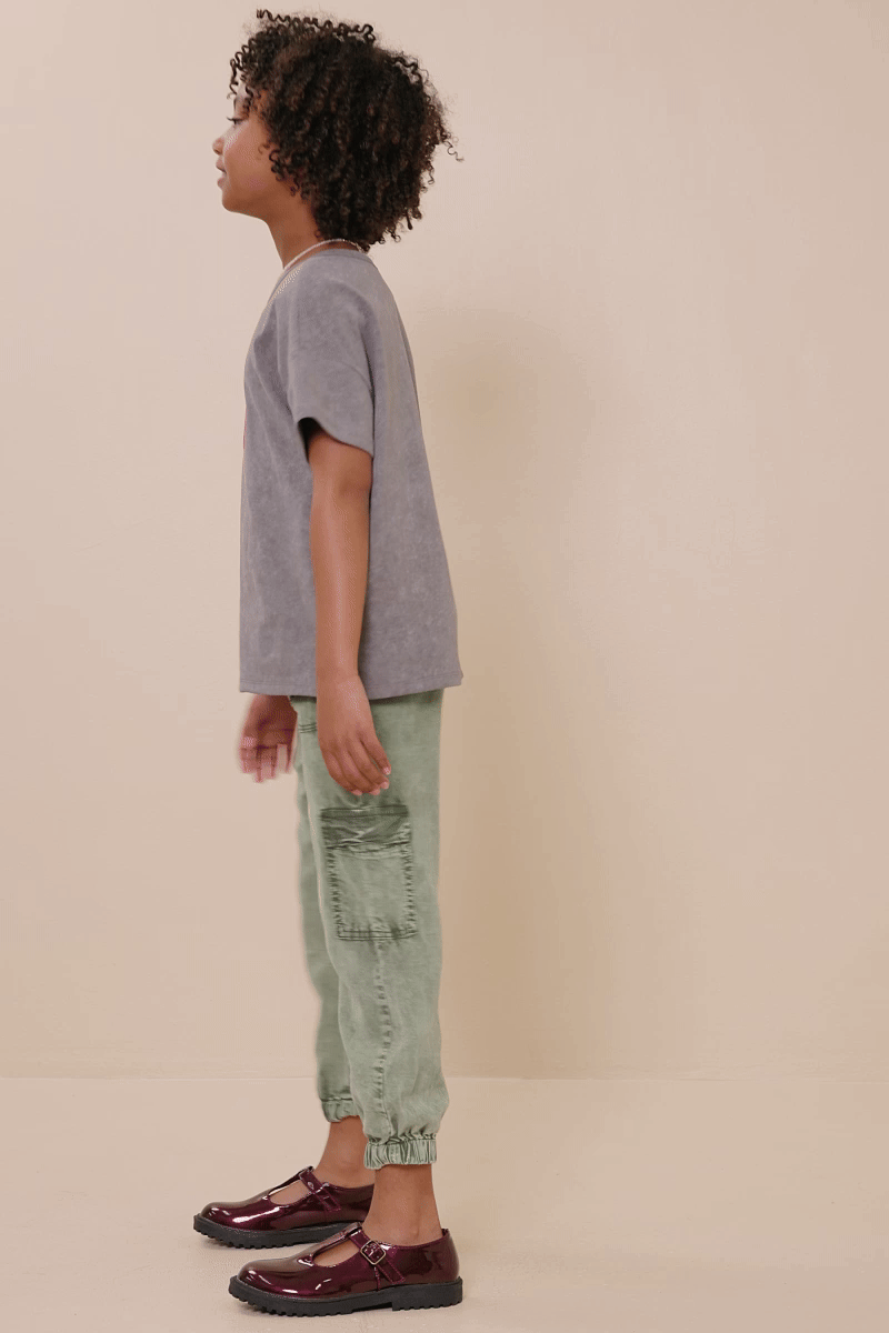 Girls Sequin Cherry Patch Washed Out Tee