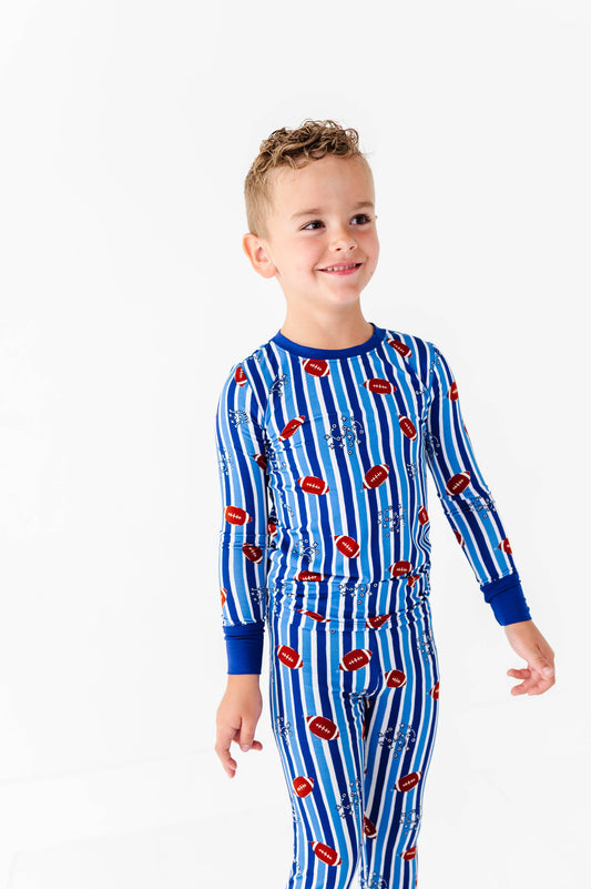 Football Kids Pajamas - Blue