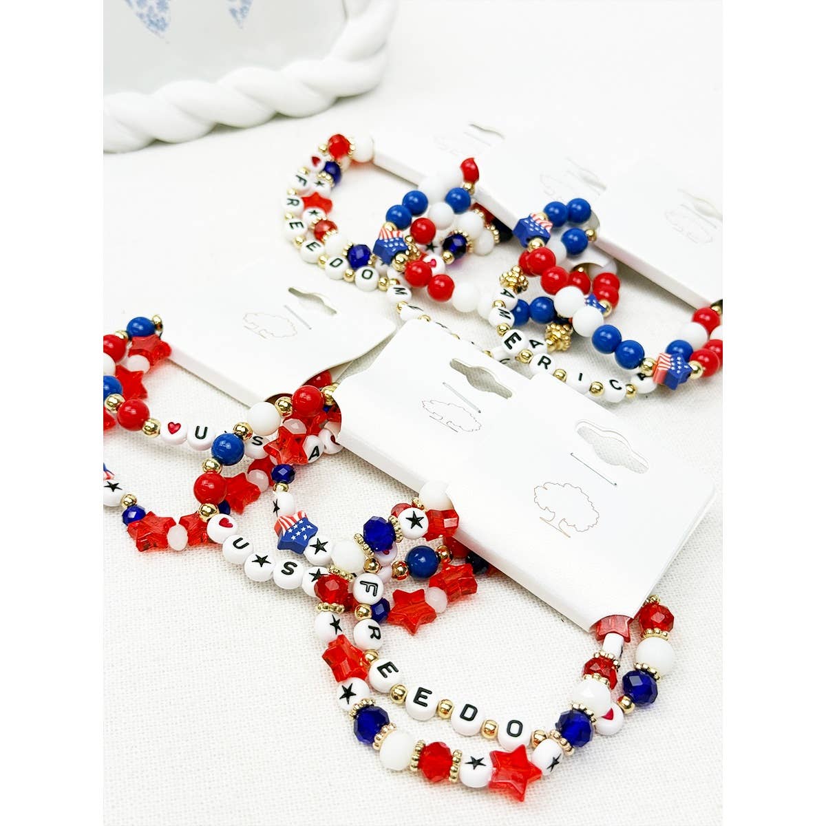 Mix Beaded Stretch USA Bracelet