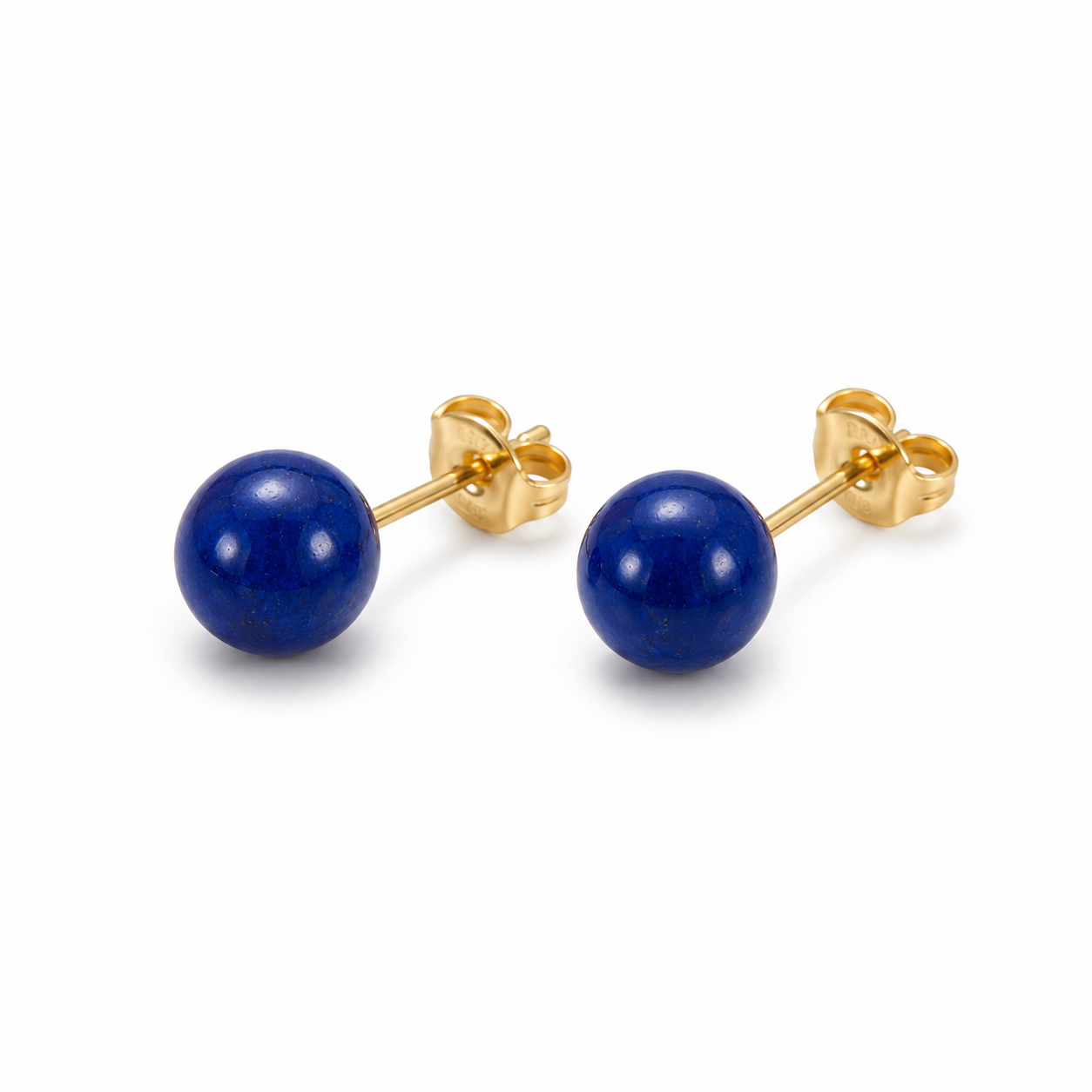 Blue Ball Stud Earrings