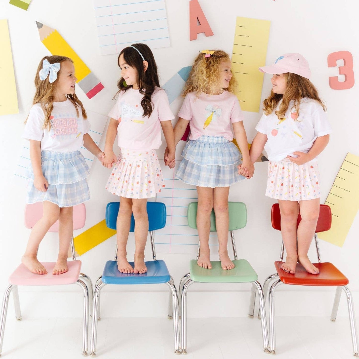 School Days Pencil Bow Clip Set - Back To School - Hair
