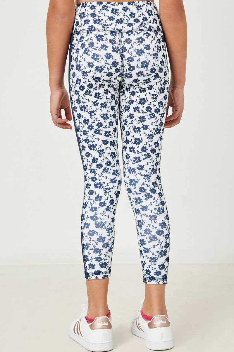 Girls Floral Print Active Leggings
