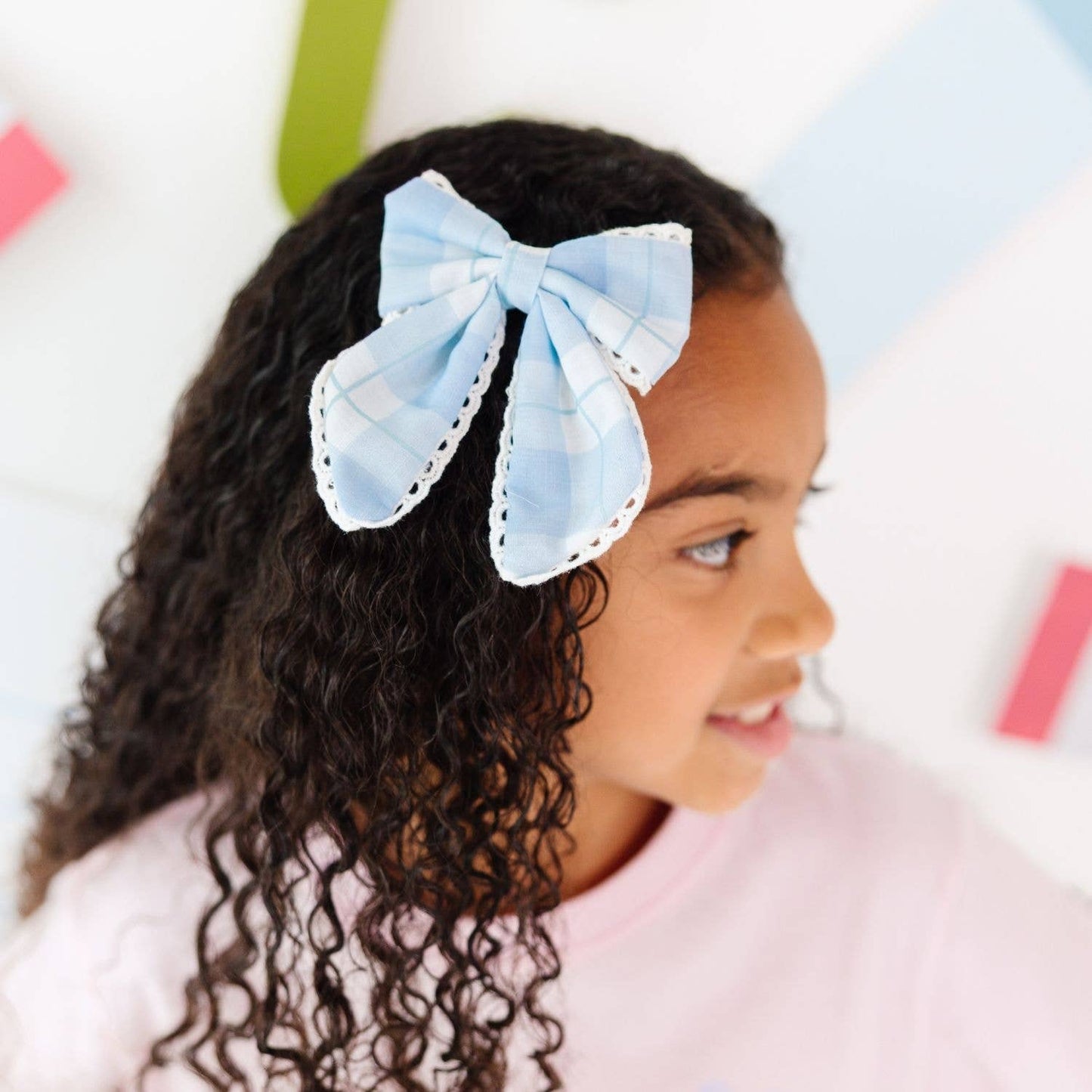 Blue Plaid Bow Clip - Hair Bows - Back To School