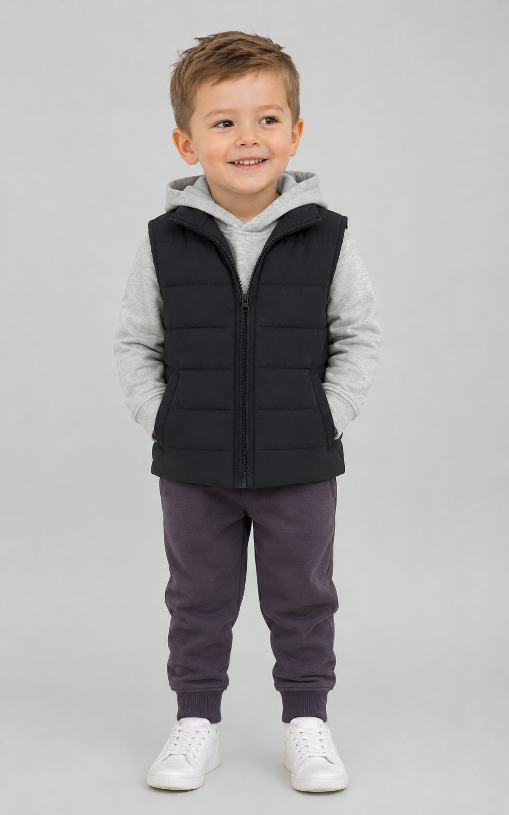 Vest, Hoodie + Joggers Set