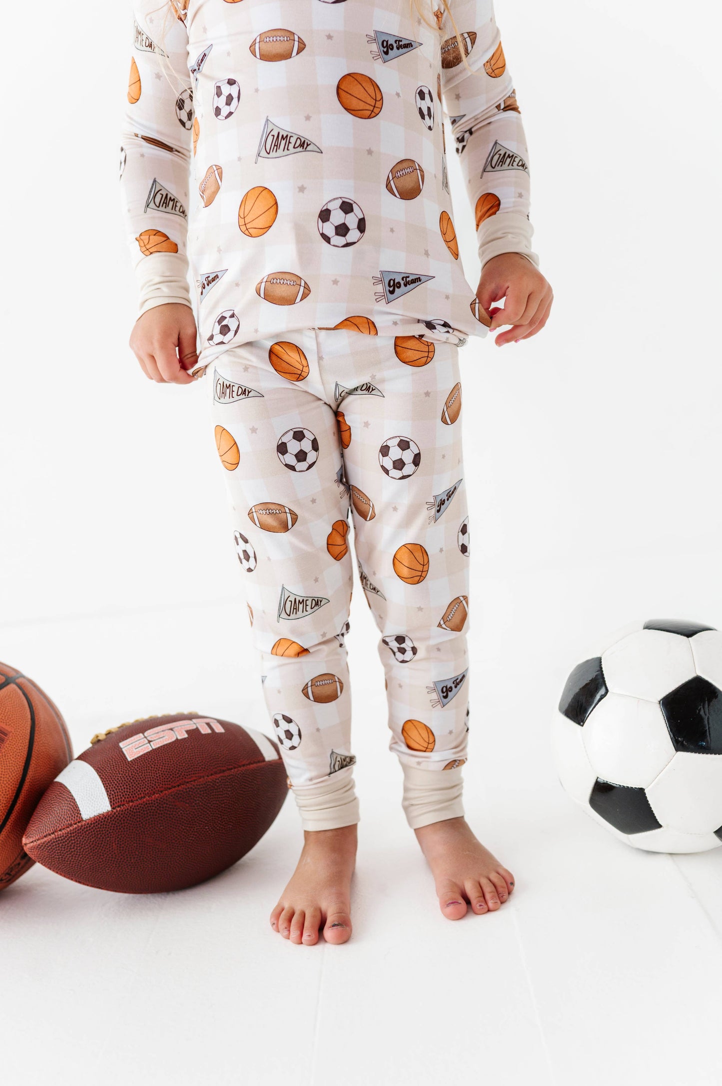 Game Day Gingham Kids Pajamas