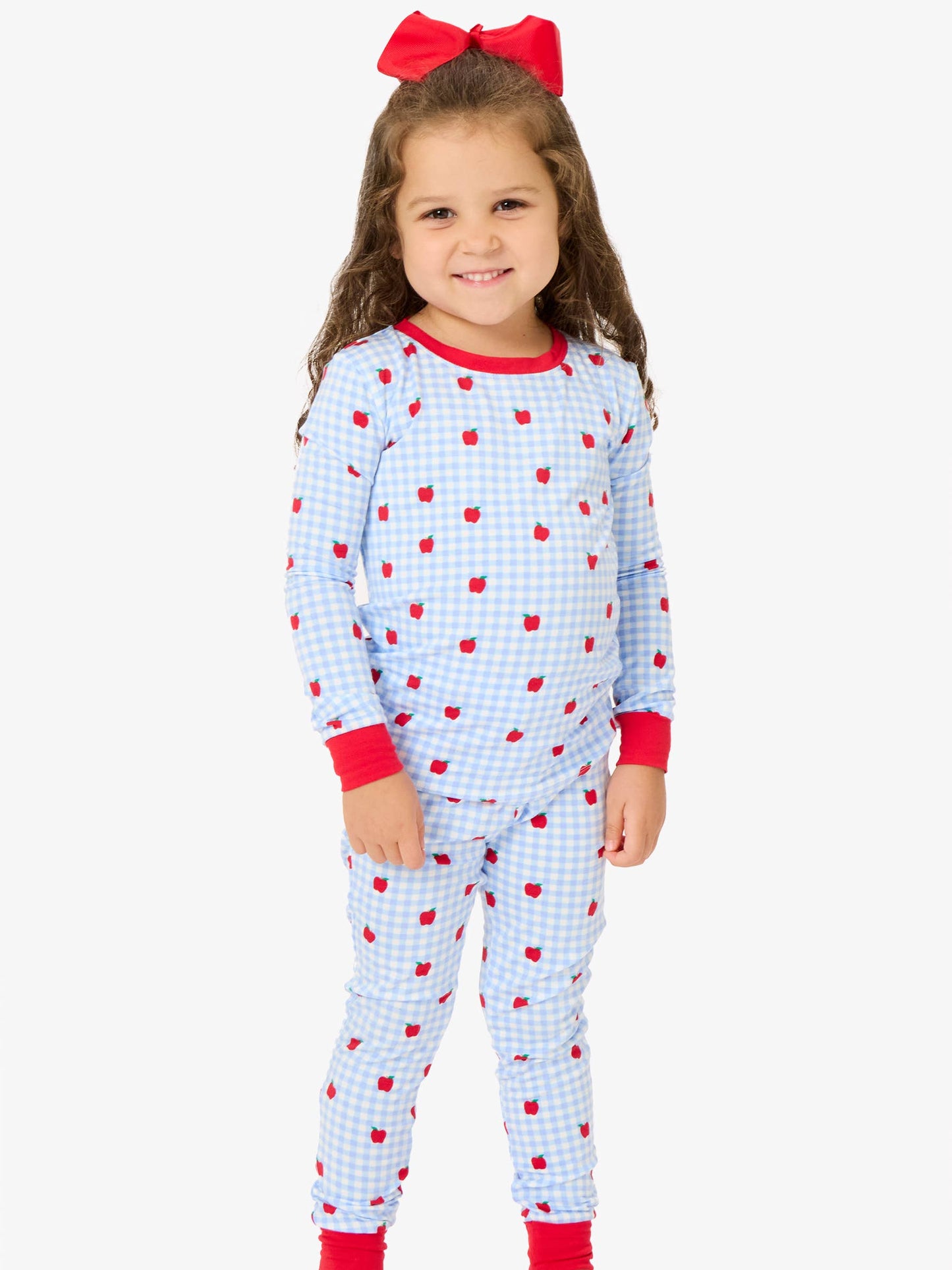 Apple Gingham Long Sleeve Pajamas