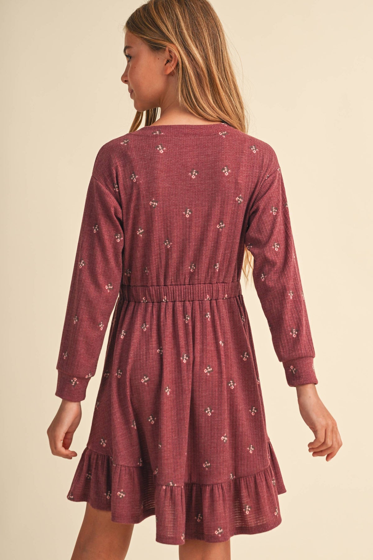 TWEEN KIDS GIRLS KNIT LONG SLEEVE DRESS