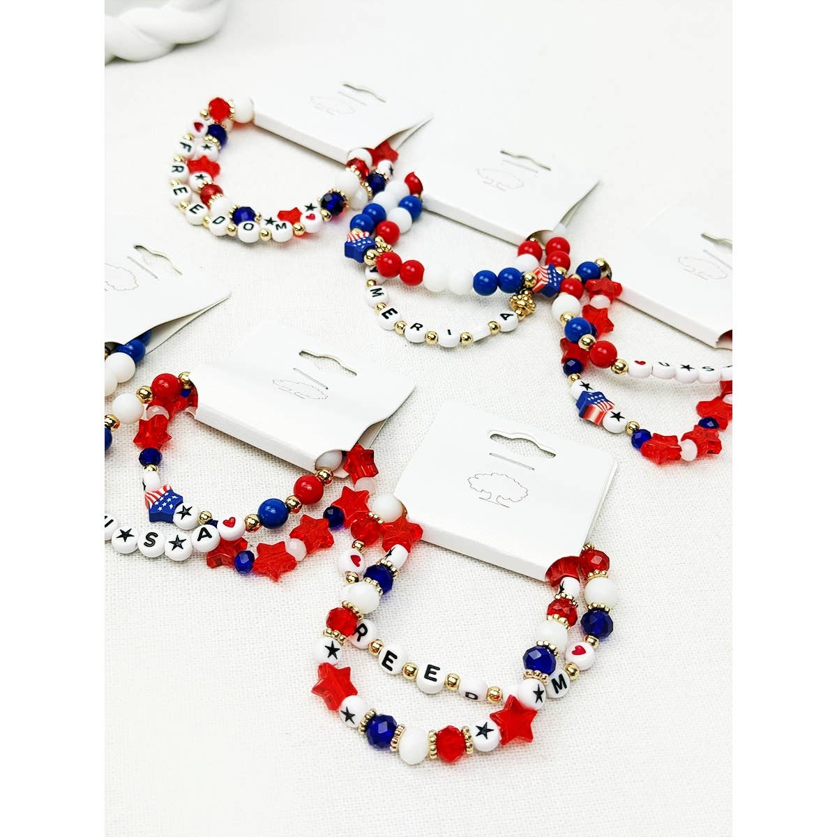 Mix Beaded Stretch USA Bracelet