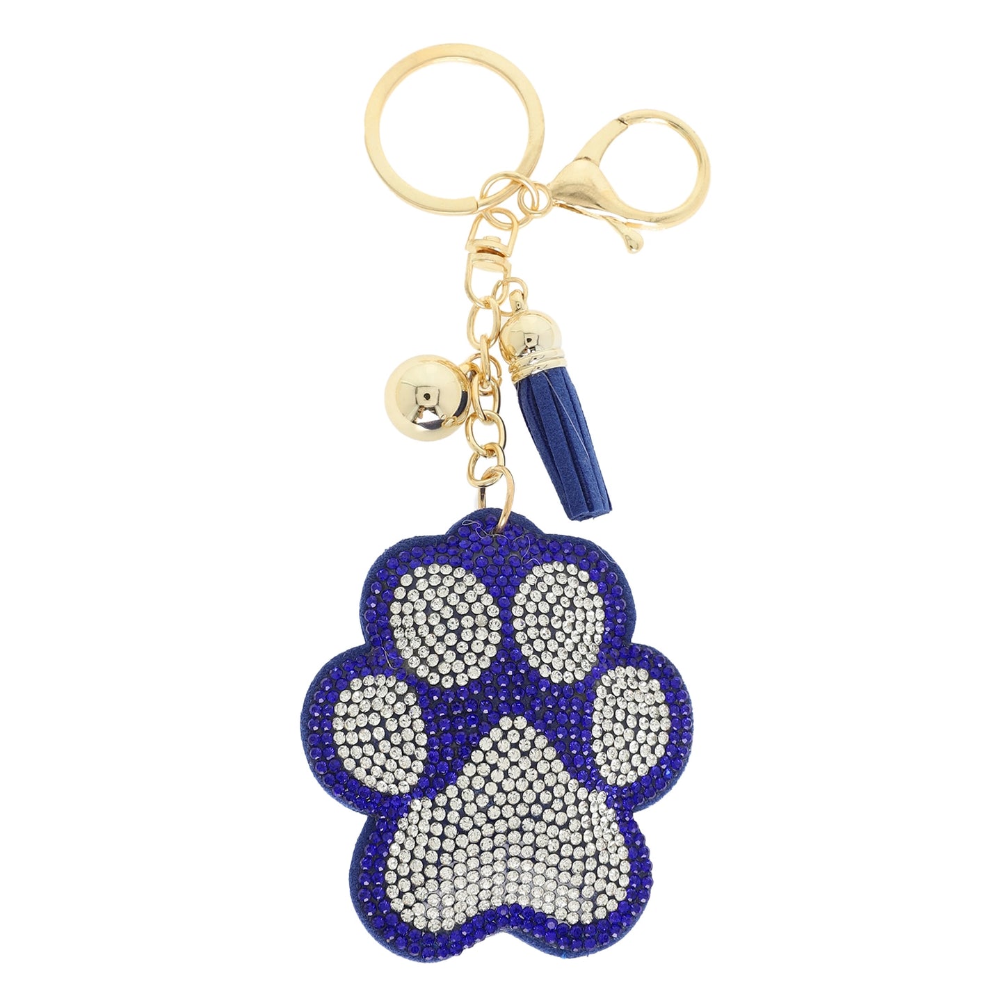 Rhinestone PAW PRINT Keychain