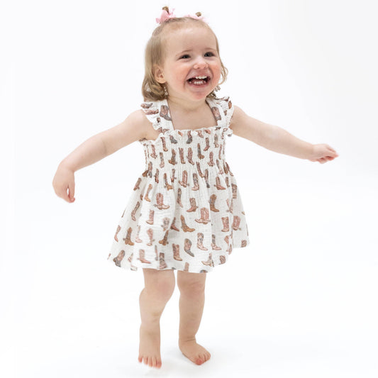 Cowgirl Boots - Smocked Top with Bloomer