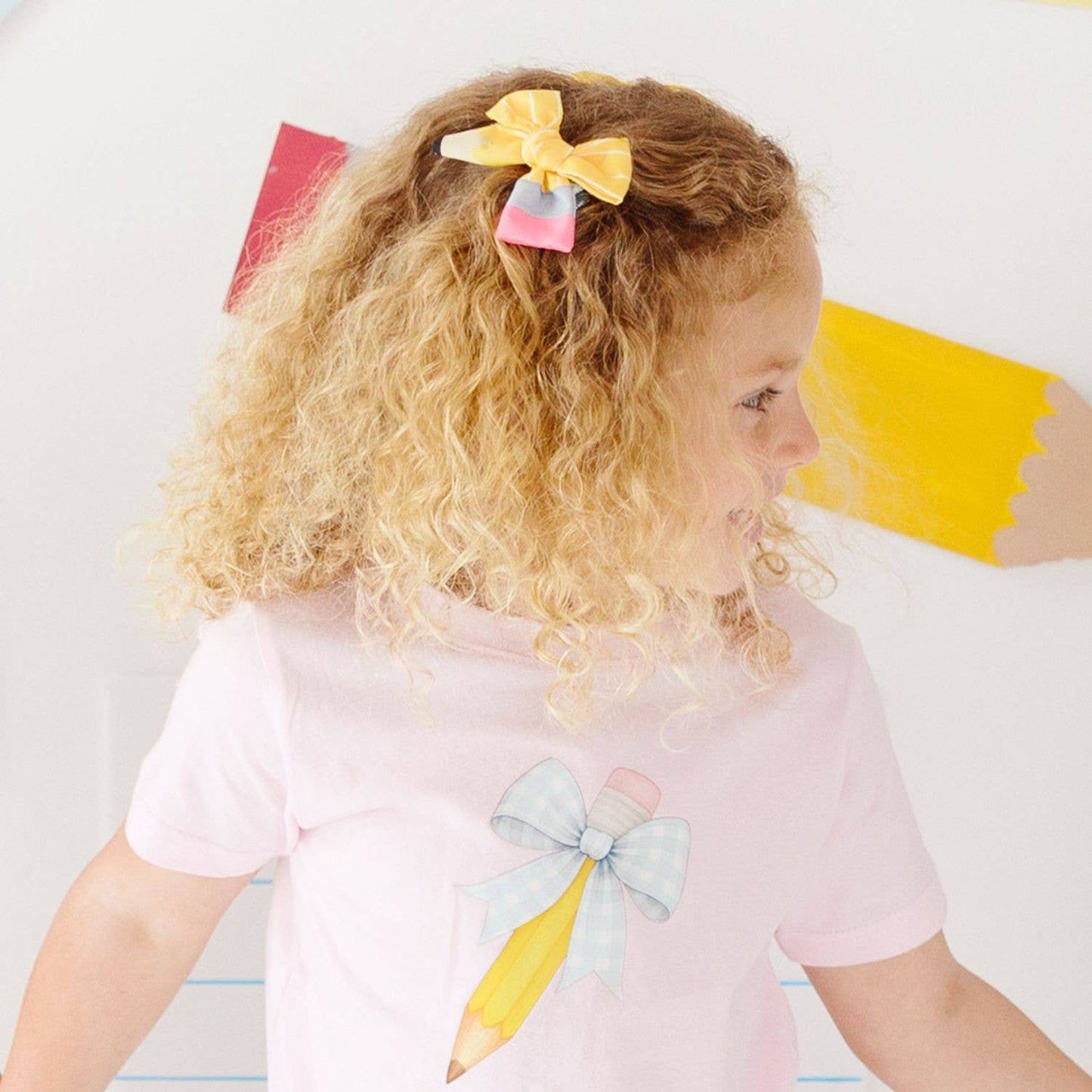 School Days Pencil Bow Clip Set - Back To School - Hair