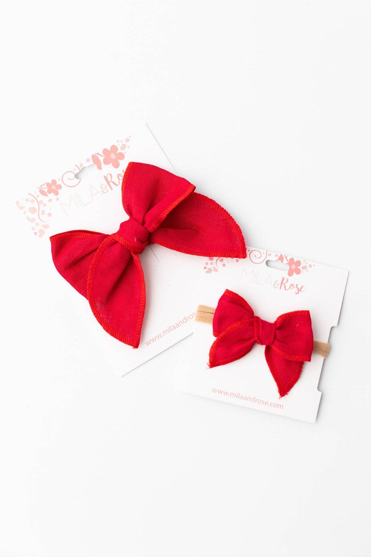 Classic Hair Bow - Red