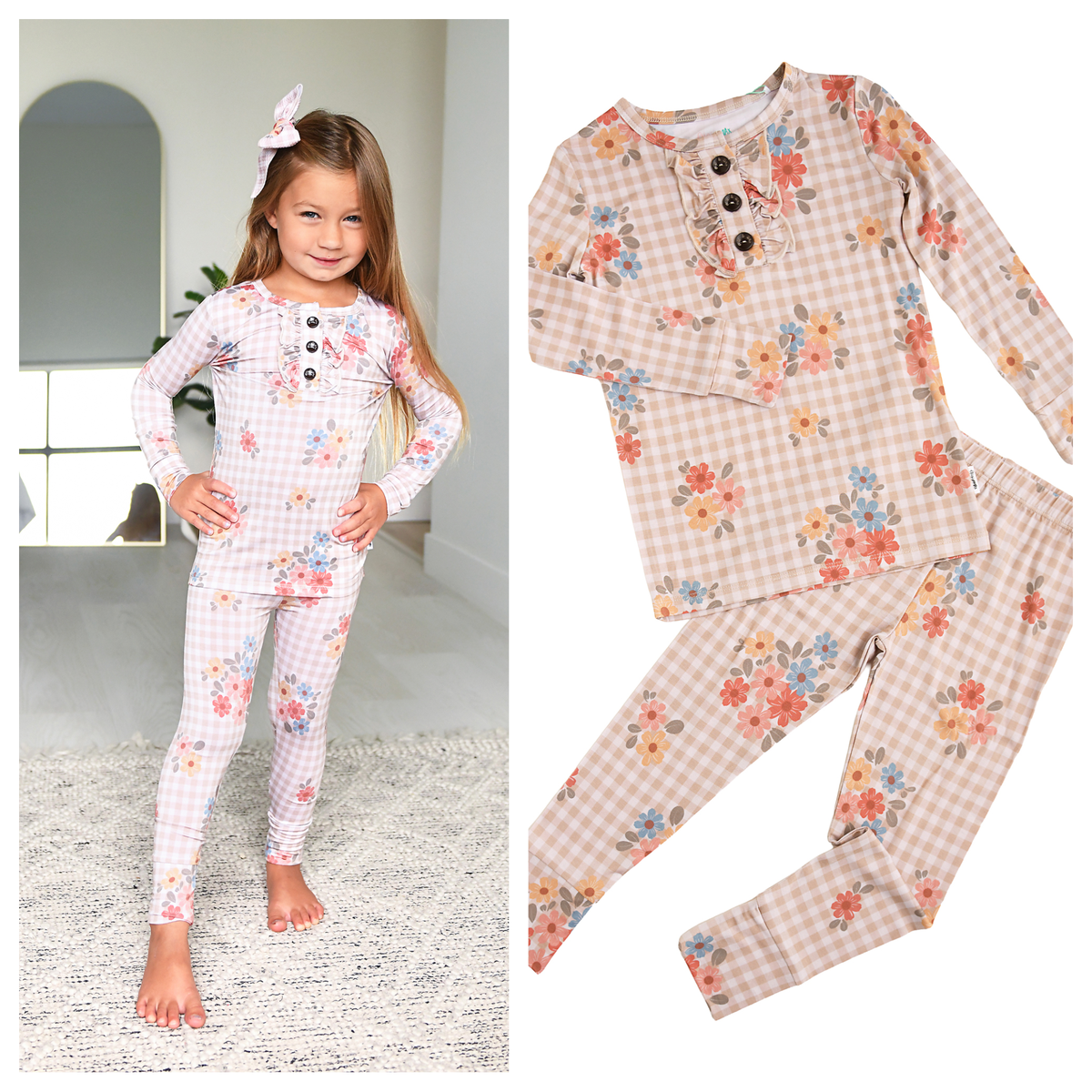 RUFFLE TWO PIECE Bamboo Pjs