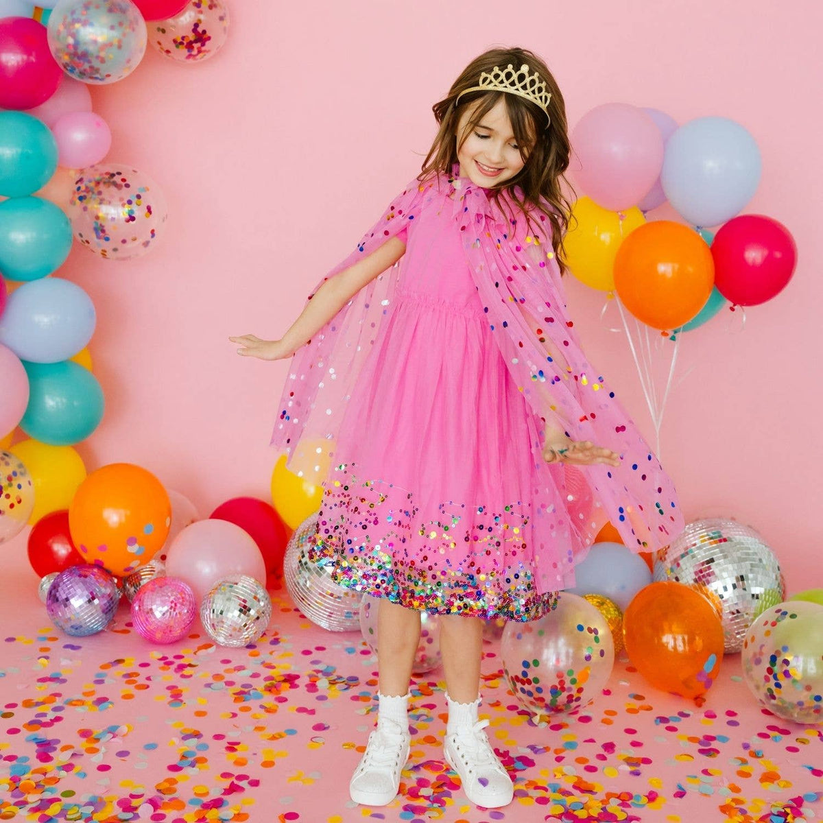 Raspberry Confetti Cape - Kids Dress Up Cape