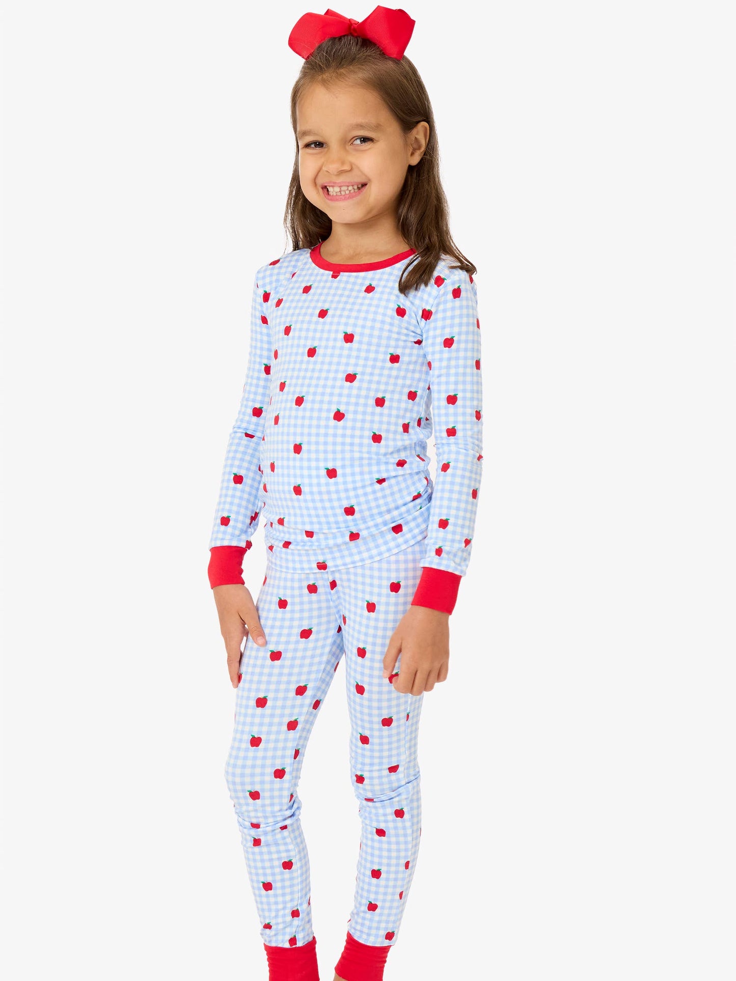 Apple Gingham Long Sleeve Pajamas