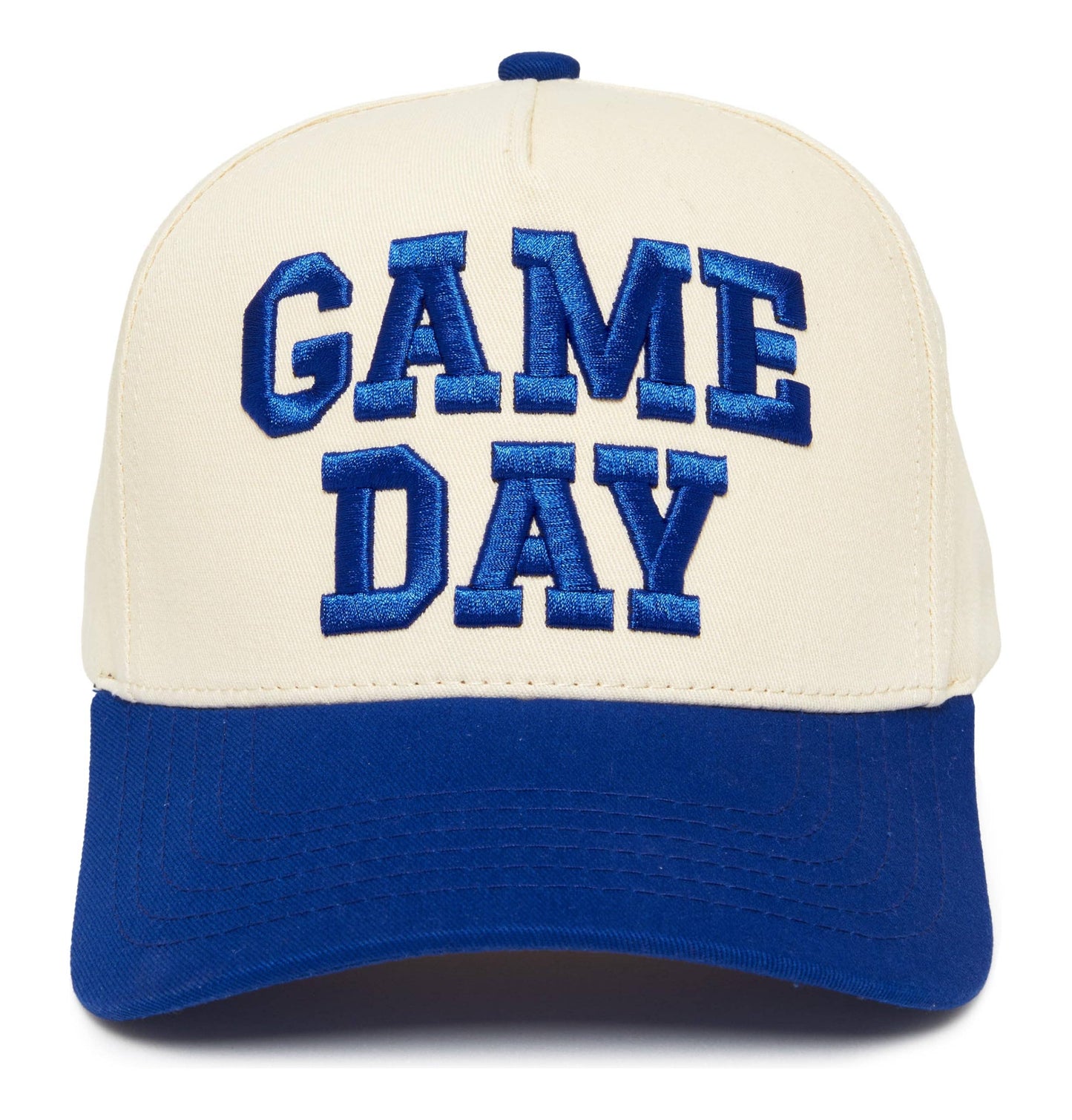 Retro Two Tone Cap - Game Day - Royal Blue/Beige