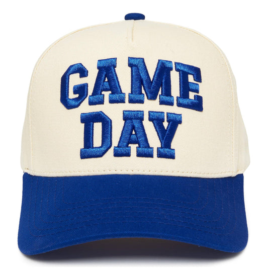 Retro Two Tone Cap - Game Day - Royal Blue/Beige