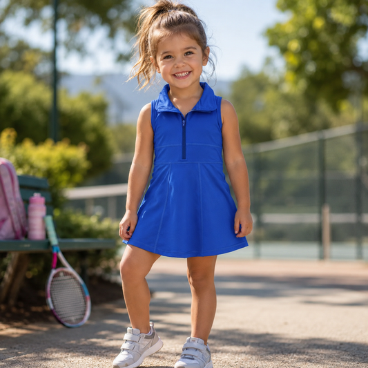 Baby Girls Royal Blue Athletic Active Wear Knee Length Dresses