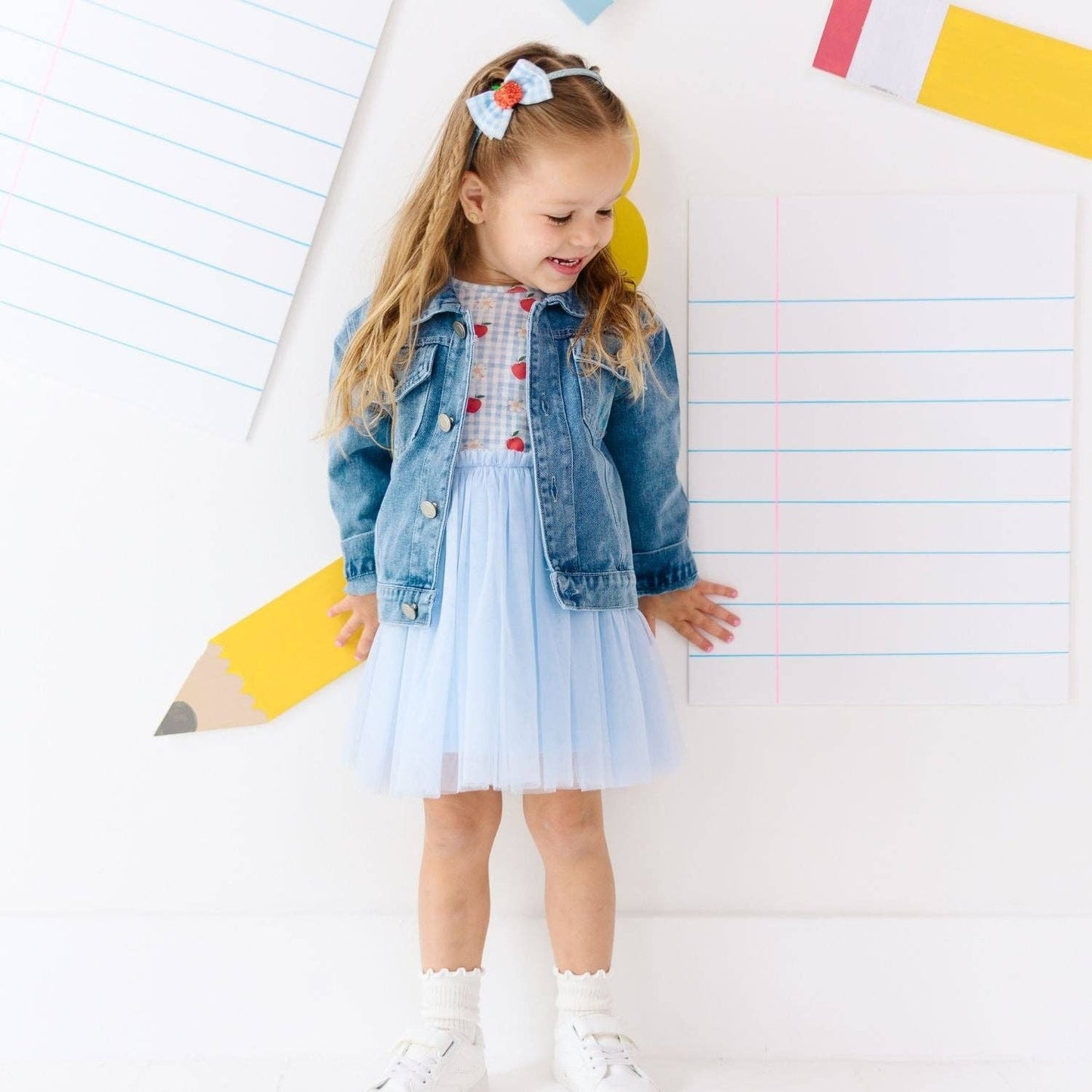 Apple Gingham Short Sleeve Tutu Dress - Kids Clothing