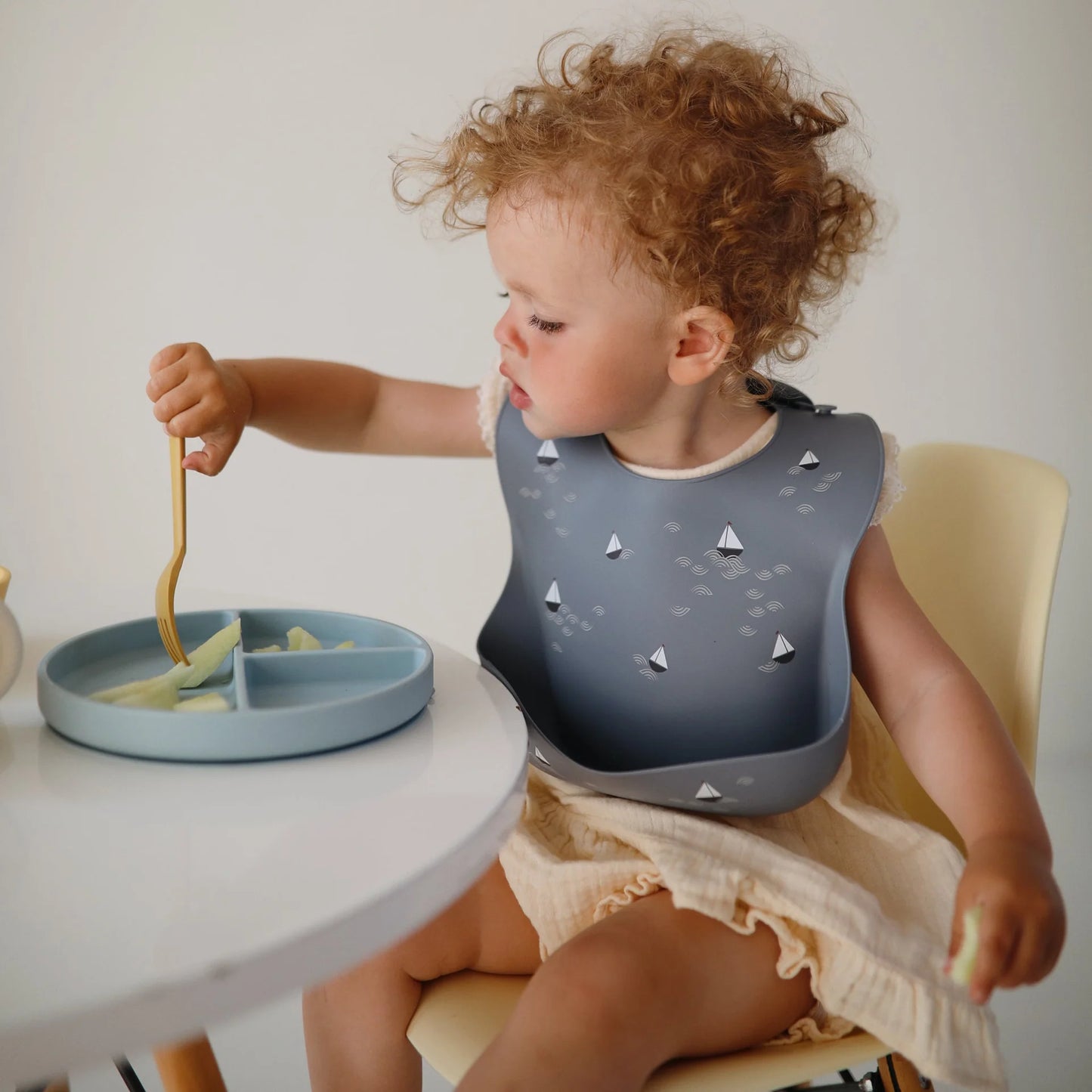 Silicone Baby Bib - Boat