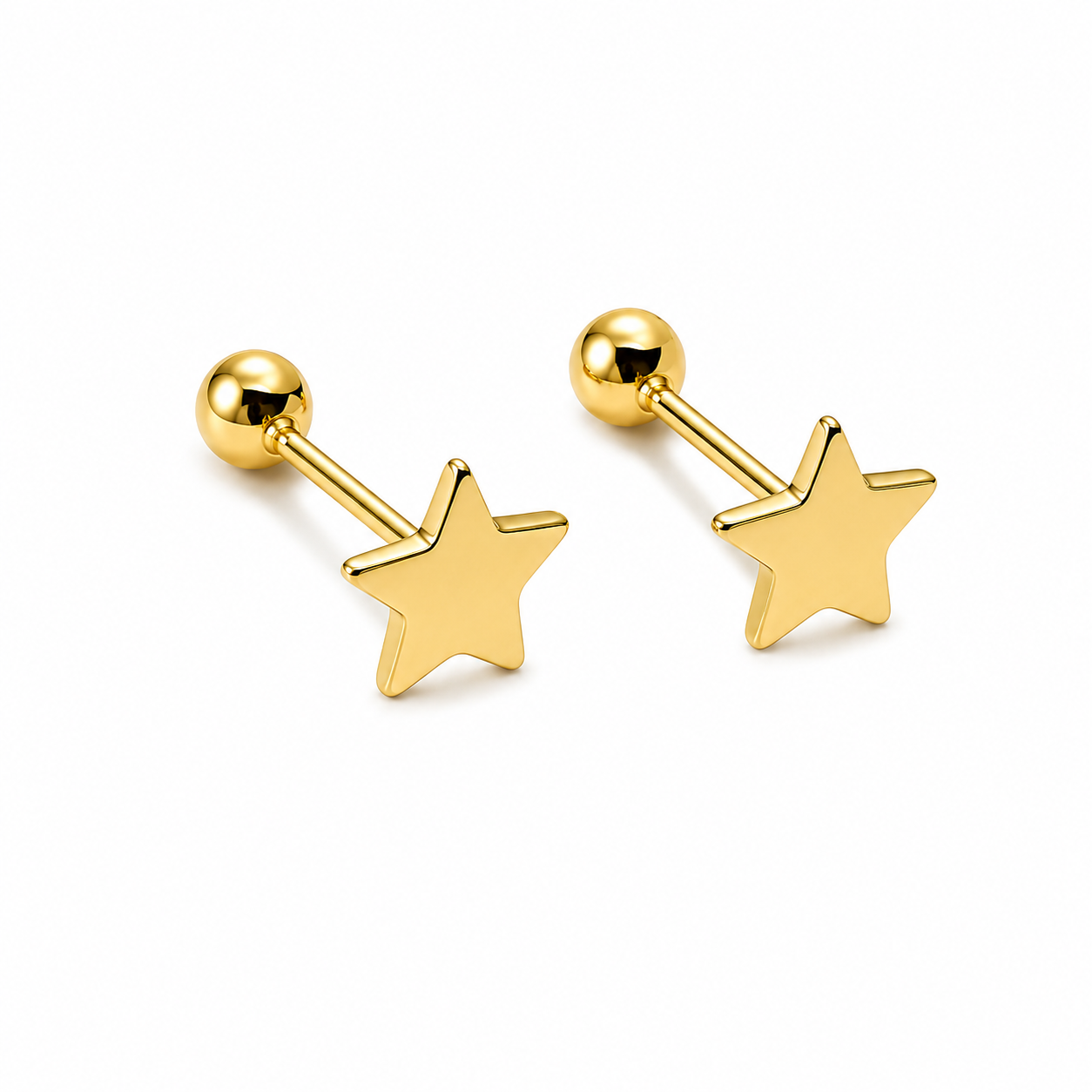 Gold Star Stud Earrings